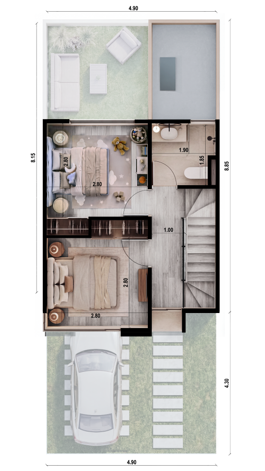 2da Planta Tipo B Plano 2da planta Casa Tipo B